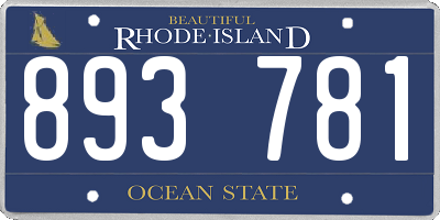 RI license plate 893781