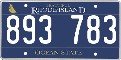 RI license plate 893783