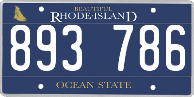 RI license plate 893786