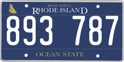 RI license plate 893787