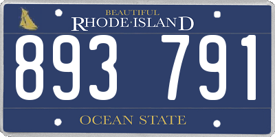 RI license plate 893791