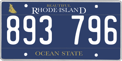 RI license plate 893796