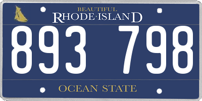RI license plate 893798
