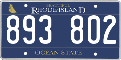 RI license plate 893802