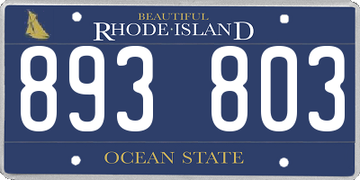 RI license plate 893803