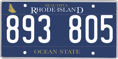 RI license plate 893805