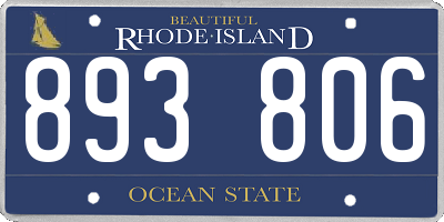 RI license plate 893806