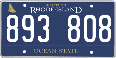 RI license plate 893808