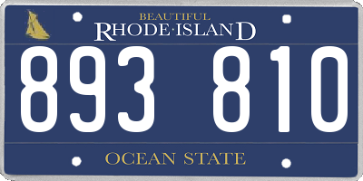 RI license plate 893810