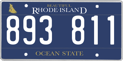 RI license plate 893811
