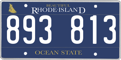 RI license plate 893813