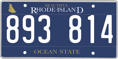 RI license plate 893814