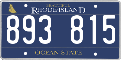 RI license plate 893815