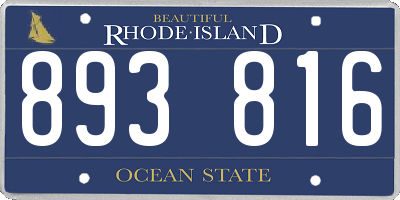 RI license plate 893816
