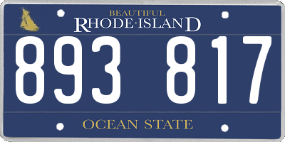 RI license plate 893817