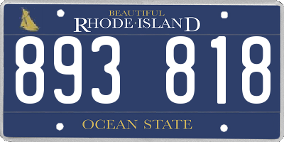 RI license plate 893818