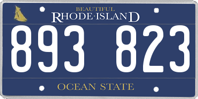 RI license plate 893823