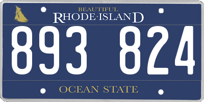 RI license plate 893824