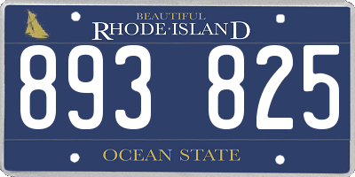 RI license plate 893825