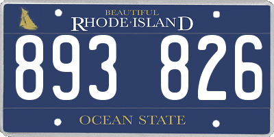 RI license plate 893826