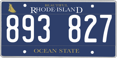 RI license plate 893827