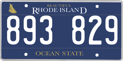 RI license plate 893829