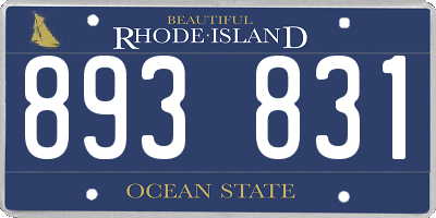 RI license plate 893831
