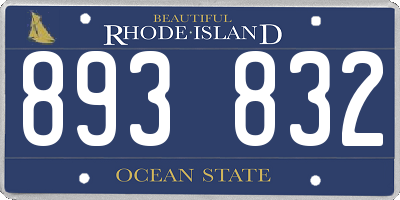 RI license plate 893832