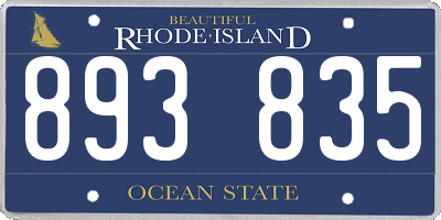 RI license plate 893835