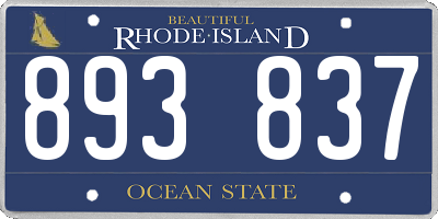 RI license plate 893837