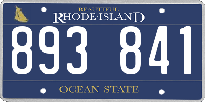 RI license plate 893841