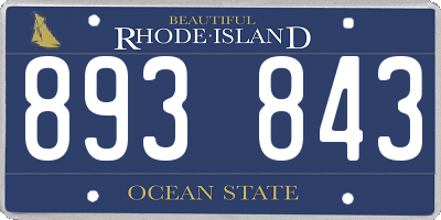 RI license plate 893843