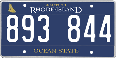 RI license plate 893844