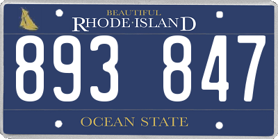 RI license plate 893847