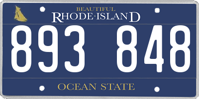 RI license plate 893848