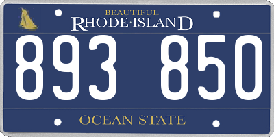 RI license plate 893850