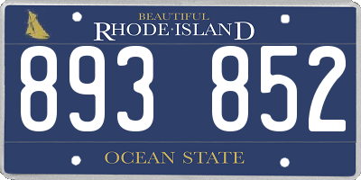 RI license plate 893852
