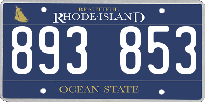 RI license plate 893853