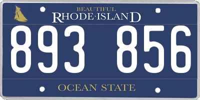 RI license plate 893856