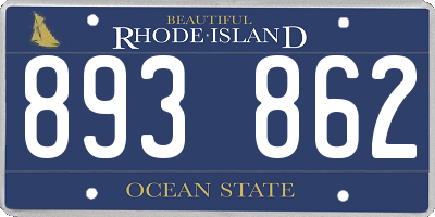 RI license plate 893862