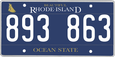 RI license plate 893863