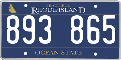 RI license plate 893865