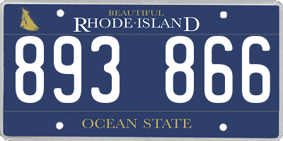 RI license plate 893866