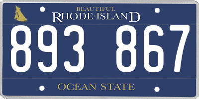 RI license plate 893867