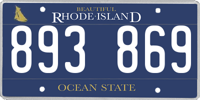 RI license plate 893869