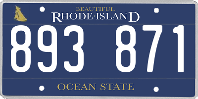 RI license plate 893871