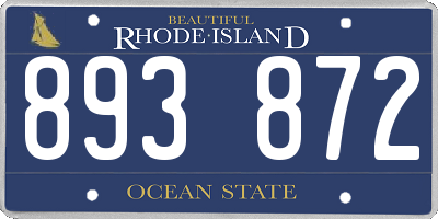 RI license plate 893872