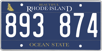 RI license plate 893874