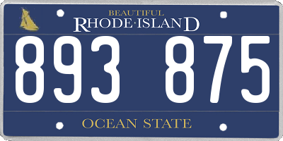 RI license plate 893875