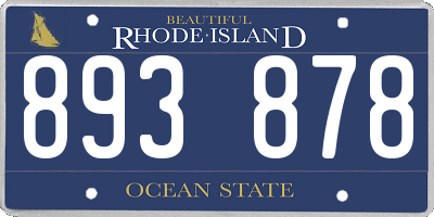 RI license plate 893878